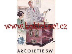 RADIO TELEFUNKEN ARCOLETTE 3W - 1928 - REKLAMNÍ PROSPEKT 4 STR.+1 LIST LETÁK