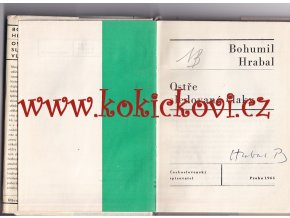 Bohumil Hrabal, podpis v Oscarové předloze Ostře sledované vlaky, 1. vydání, 1965