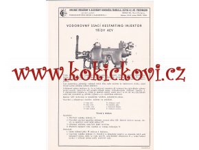 VODOROVNÝ SSACÍ INJEKTOR AEY PARNÍ LOKOMOTIVA REKLAMNÍ PROSPEKT A4 - FRIEDMAN 1949