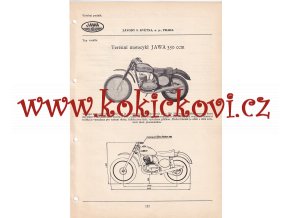 TERÉNNÍ MOTOCYKL JAWA 350 CCM - KATALOGOVÝ LIST A4