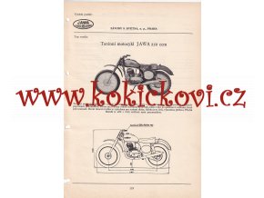 TERÉNNÍ MOTOCYKL JAWA 250 CCM - KATALOGOVÝ LIST A4