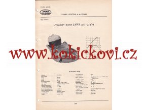 DVOUDOBÝ MOTOR JAWA 250 CCM -353/04 - KATALOGOVÝ LIST
