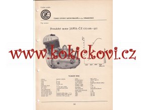 DVOUDOBÝ MOTOR JAWA - ČZ  175 CCM - 957- KATALOGOVÝ LIST