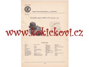 DVOUDOBÝ MOTOR JAWA - ČZ  125 CCM - 355- KATALOGOVÝ LIST