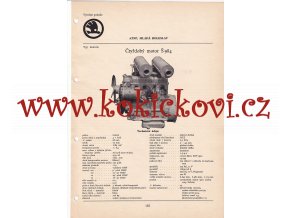 ČTYŘDOBÝ MOTOR Š 984 PRO ŠKODA FELICIA 1959/60 - KATALOGOVÝ LIST - A4- 1 LIST