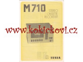 MAGNETOFON TESLA M 710 A - A4 - 2 STRANY - ČESKY, NĚMECKY