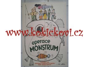 OPERACE MONSTRUM - OBŘÍ FILMOVÝ PLAKÁT A1 - VÁCLAV VLADIMÍR PALEČEK 1977