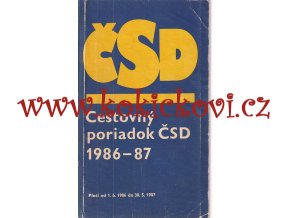CESTOVNÝ PORIADOK ČSD 1986-87 - 862 STRAN DOBRÝ STAV