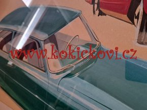Tatra 604/Lido – originální obraz / návrh od František Kardaus pro ing. Julius Mackerle - kresba tužkou, tuší a temperou doplněná koláží - unikát 195?