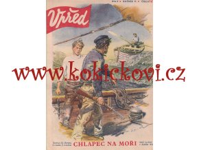 TITULNÍ OBÁLKA CHLAPEC NA MOŘI ZDENĚK BURIAN  ČASOPIS VPŘED 1949 - FORMÁT A4