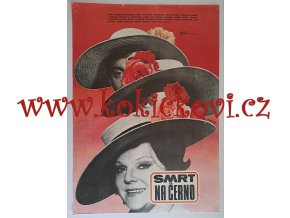 Smrt na černo - překrásný filmový plakát - 1976 - Alexej Jaroš - Slávka BUdínová - Vlastimil Brodský