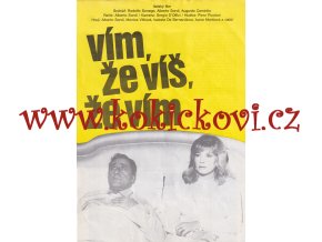 Filmová reklama - Vím, že víš, že vím (filmový plakát A4, papírová fotoska, film Itálie 1982, režie Alberto Sordi, Hrají: Alberto Sordi, Monica Vitti, Claudio Gora)