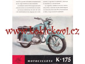 REKLAMNÍ PROSPEKT MOTOCICLETA K - 175 - KOVROVEC AVTOEXPORT 60. LÉTA ORIGINÁL - 60. LÉTA