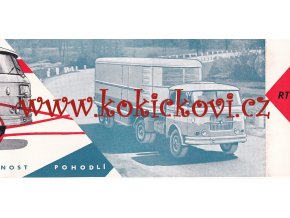 TAHAČ ŠKODA 706 RTTN - UVNITŘ S DVOUNÁPRAVOVÝM CHLADÍRENSKÝM NÁVĚSEM ORLIČAN N10 CH - REKLAMNÍ PROSPEKT VOZY 196? LIAZ RÝNOVICE