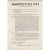 RADIO MARKOFON SUPER 741 REKLAMNÍ PROSPEKT ROK 1940 - LETÁK A5 - 1 LIST