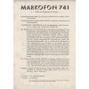 RADIO MARKOFON SUPER 741 REKLAMNÍ PROSPEKT ROK 1940 - LETÁK A5 - 1 LIST