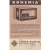SIGMA RADIO - BOHEMIA - REKLAMNÍ LETÁK - A5 - 1 LIST - 1940 - OTRHANÉ OKRAJE