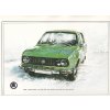 ŠKODA 105 STANDARD - REKLAMNÍ KRESBA REPRODUKCE - VLADIMÍR BIDLO - 1977