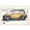 ŠKODA TYP 422 ČTYŘVÁLEC - REKLAMNÍ KRESBA REPRODUKCE - VLADIMÍR BIDLO - 24 X 31 CM