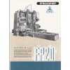 Portálová frézka TOS Hulín FP-20 - REKLAMNÍ PROSPEKT A4 - 6 STRAN - ROK 1955 - FRANCOUZSKY - STROJEXPORT