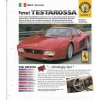 FERRARI TESTAROSSA - KATALOGOVÝ LIST - 4 STRANY - ANGLICKY - ROZMĚRY  21*24 CM