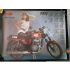 JAWA TS 350 - REKLAMNÍ PLAKÁT KALENDÁŘ 1987 - MOTOKOV - ROZMĚRY 86*66 CM