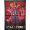 FILMOVÝ PLAKÁT VELIKOSTI A1 - DÍVKA S PISTOLÍ -  OBŘÍ ROZMĚR - A1 - 84*60 CM