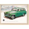 ŠKODA OCTAVIA COMBI - REKLAMNÍ KRESBA REPRODUKCE - VLADIMÍR BIDLO - 1970 - 34 x 24,5 cm