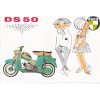 Puch DS 50 motocykl (skútr) - reklamní prospekt A5 - 6 stran německy