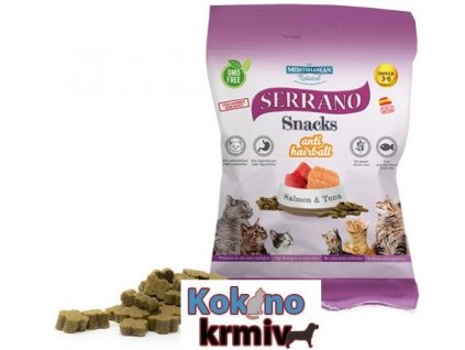 Serrano Snack for Cat-Salmon&Tuna-AntiHairball 50g