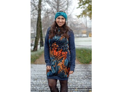 Celoroční kojicí mikinové šaty Jsem máma, barevné lístky, ideální na zimu