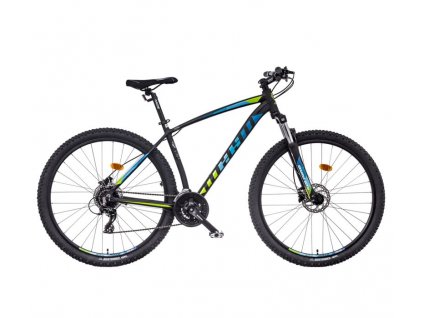 Jízdní kolo MAYO XC 29"eR TOUR LITE D 2025 (Velikost 21", Barva čierna-modrá-zelená, Modifikátor brzdy Bez modifikácie)