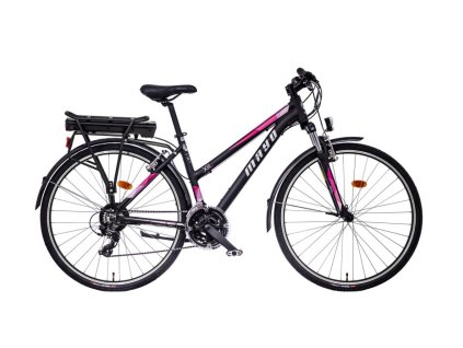 Jízdní koloMAYO MAYO e-XR BASIC LADY FLAT 28" 2024 (Velikost 18", Barva biela-ružová, Modifikácia akumulátor nosičový Bez modifikácie)