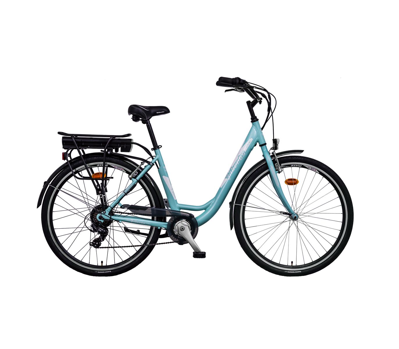 Elektrokolo LIBERTY e-STRADA 6 rychlostní zadní pohon Barva: Tyrkysová, baterie Li-ion: 10Ah, Dojezd 40 -60km, velikost rámu: 19"