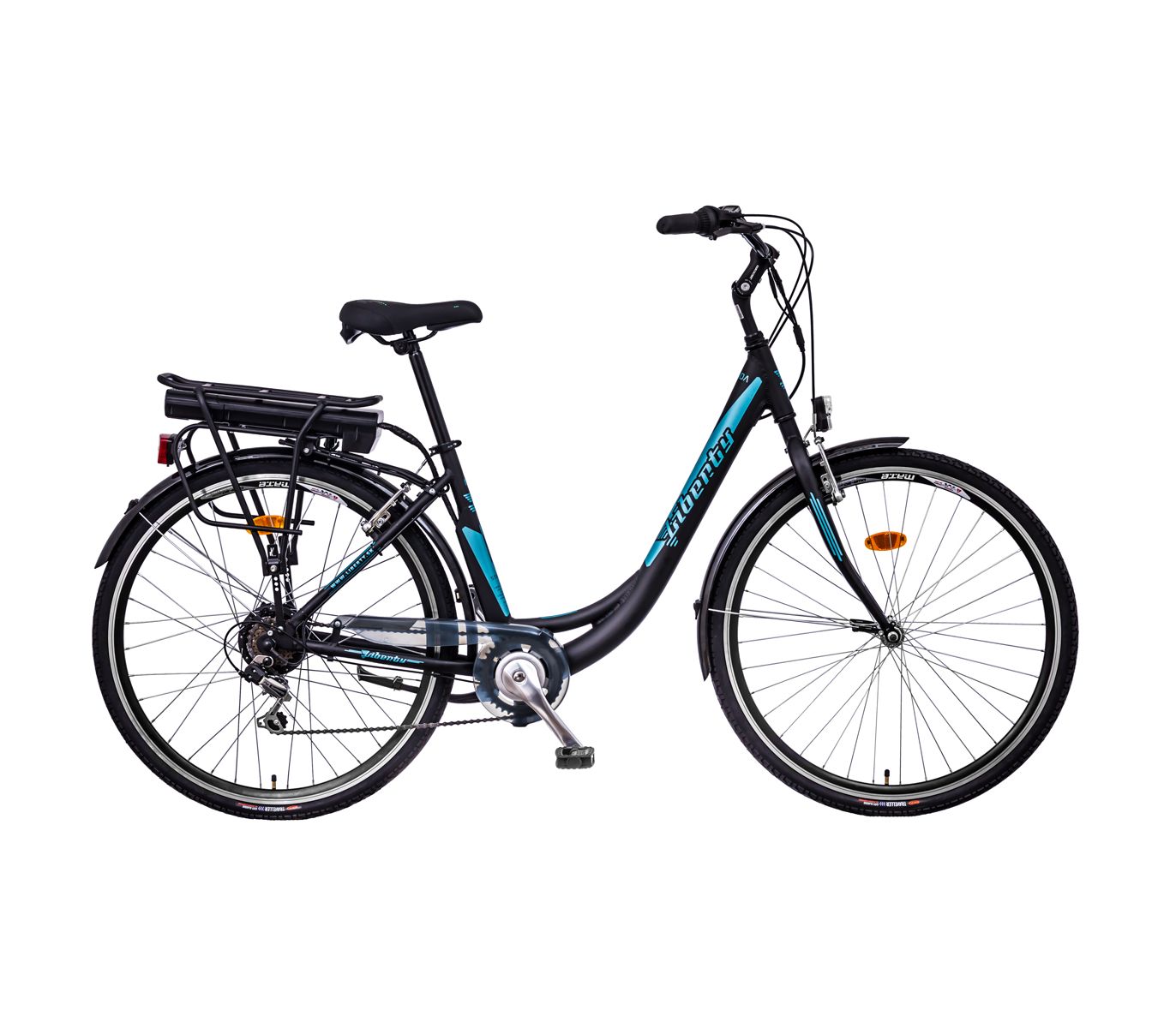 Elektrokolo LIBERTY e-STRADA 6 rychlostní zadní pohon Barva: černá mat, baterie Li-ion: 17Ah, Dojezd 80 -100km, velikost rámu: 18"