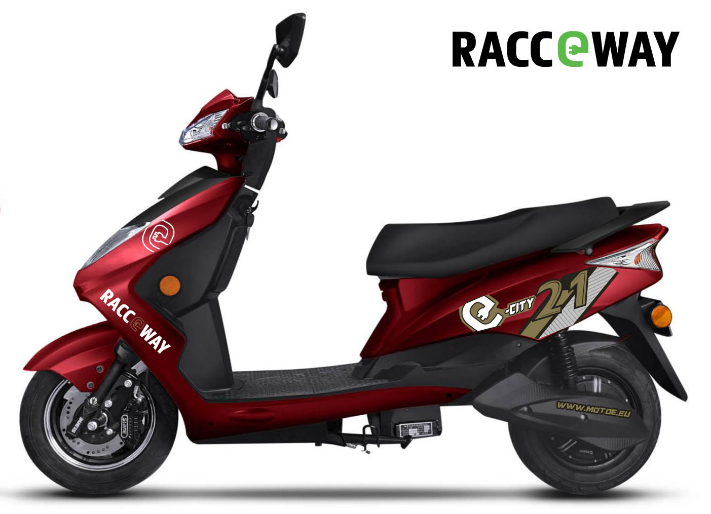 Elektrický motocykl RACCEWAY CITY 21 Barva: červená