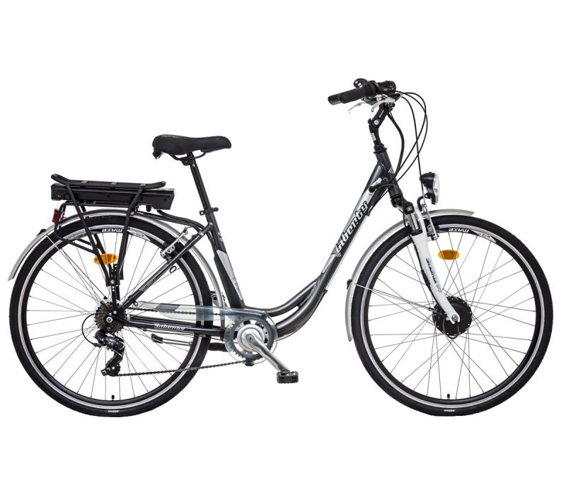 Jízdní kolo LIBERTY e-STRADA 6spd 36V predný motor Barva: antracitová, Modifikácia akumulátor nosičový: Bez modifikácie, Velikost: 19"