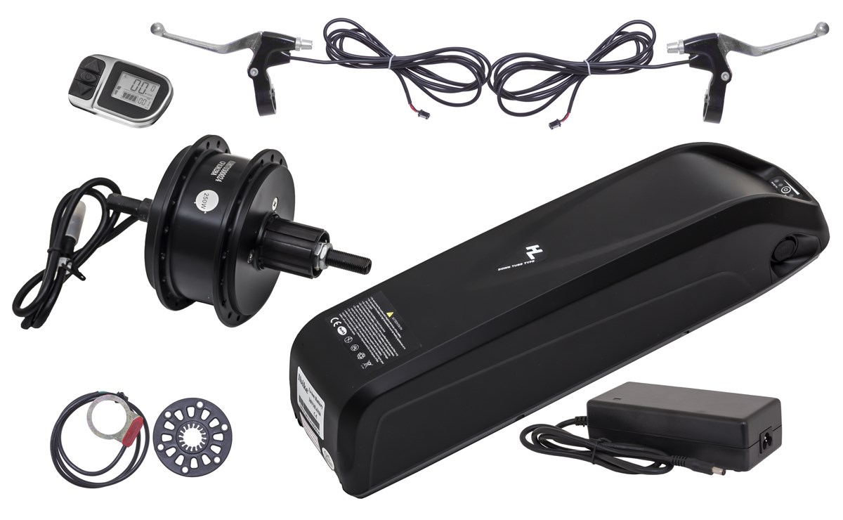 e-KIT 36V frame ,zadní kazeta LCD sada na elektrifikaci kola baterie: Li-ion 36V/10,4Ah Compact, Ráfek: 28" M.A.T.E DWR 30 + výplet 2,3 mm