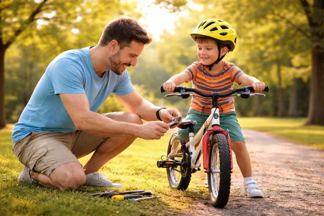 Jak nastavit dětské kolo, aby se na něm jezdilo snadno: sedlo, páky brzd a tlak v pláštích