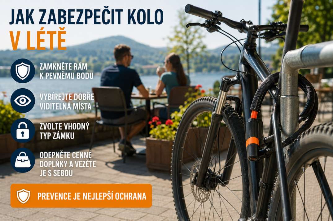 Jak zabezpečit kolo v létě: praktické tipy proti krádeži na výletech i ve městě