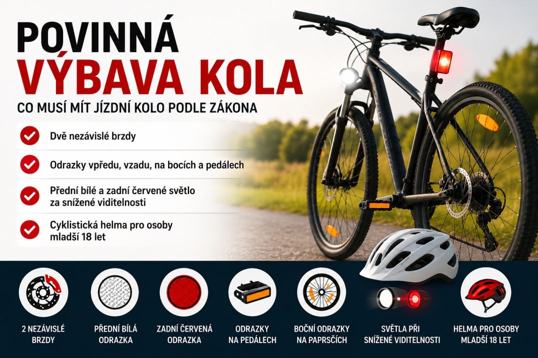 Povinná výbava kola: co musí mít kolo a kdy je povinná helma?