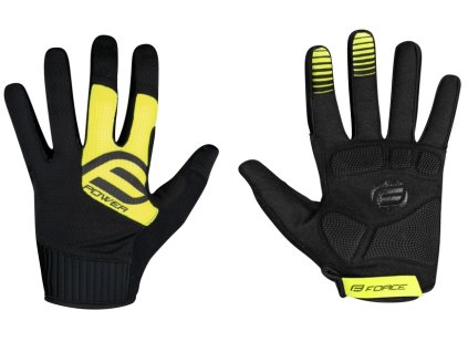 Rukavice FORCE MTB POWER, černo-fluo