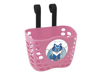Koš FORCE na řídítka dětský, růžový