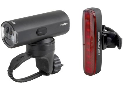 Světla sada FORCE PIPE USB přední+zadní