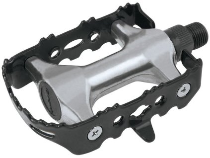 Pedály F 910 Al-Fe kuličková ložiska, černo-stříbr