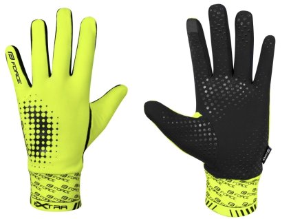 Rukavice FORCE EXTRA, jaro-podzim, fluo