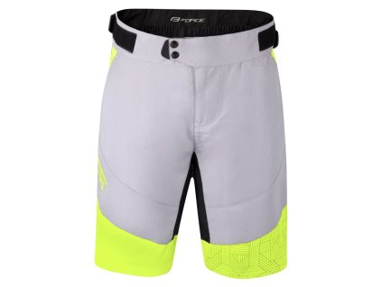 Kraťasy Force STORM, odnímatelná vložka, šedo-fluo