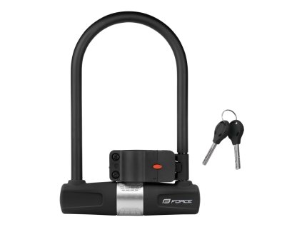 Zámek FORCE podkova s držákem 11,5x18,9 cm, černý