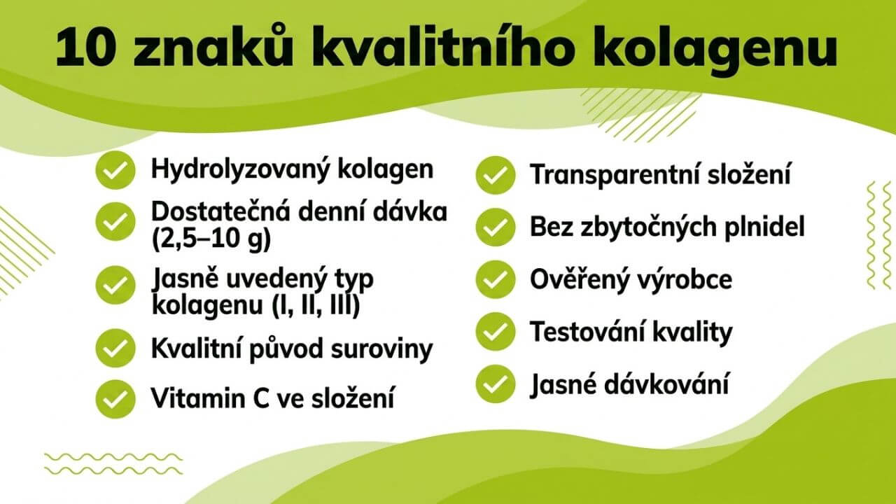 Znaky kvalitního kolagenu – zdroj, hydrolyzovaná forma, dávka a transparentné složení