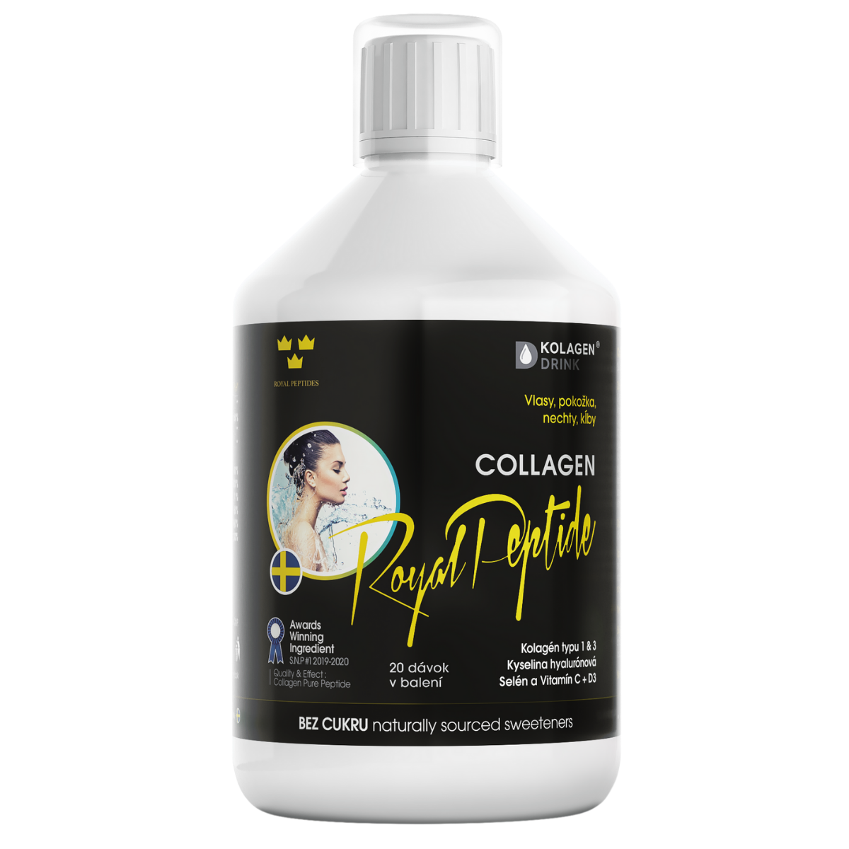 KolagenDrink Collagen Royal Peptide hydrolyzovaný rybí kolagen bez cukru 500 ml